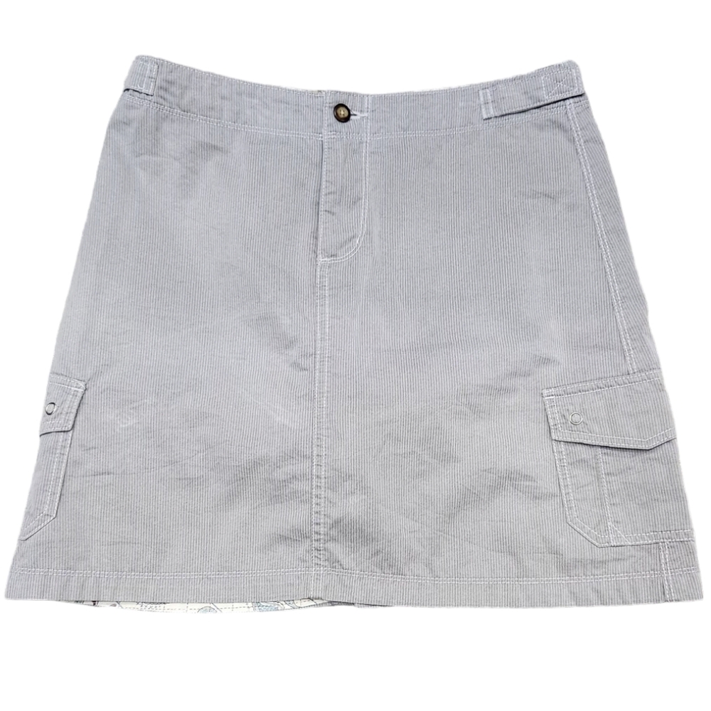 Horny Toad Pinstripe Cotton Blend Adjustable Waistband Mini Skirt Cargo Skort 4